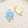 Alloy Dripping Oil Flower Four Leaf Clover Earrings Pendant Accessories