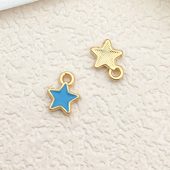 Alloy Dripping Oil Flower Four Leaf Clover Earrings Pendant Accessories