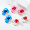 Alloy Dripping Oil Flower Women's Exaggerated Earrings