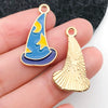 Alloy Dripping Oil Funny Pumpkin Cat Hat Halloween Earrings Pendant Jewelry Accessories