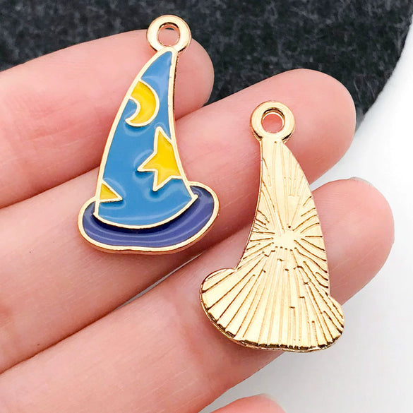 Alloy Dripping Oil Funny Pumpkin Cat Hat Halloween Earrings Pendant Jewelry Accessories