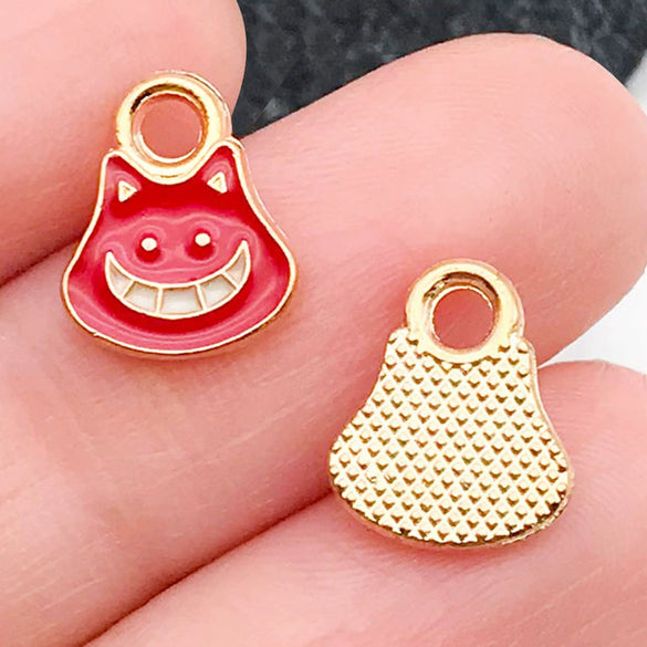 Alloy Dripping Oil Funny Pumpkin Cat Hat Halloween Earrings Pendant Jewelry Accessories