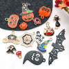 Alloy Dripping Oil Funny Pumpkin Cat Hat Halloween Earrings Pendant Jewelry Accessories