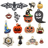 Alloy Dripping Oil Funny Pumpkin Cat Hat Halloween Earrings Pendant Jewelry Accessories