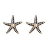 Alloy Dripping Oil Geometric Starfish Earrings For Women Fashionable Summer Style