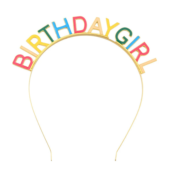 Alloy Dripping Oil Letter Birthday Headband For Women