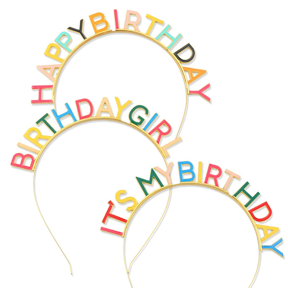 Alloy Dripping Oil Letter Birthday Headband For Women