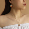 Alloy Dripping Oil Puppy Style Earrings And Necklace Set