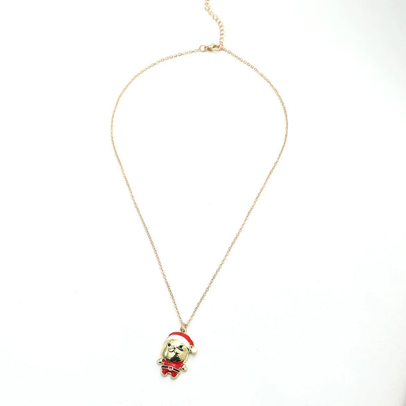 Alloy Dripping Oil Puppy Style Earrings And Necklace Set
