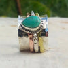 Alloy Drop Shape Distressed Retro Imitation Turquoise Ring For Women