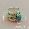 Alloy Drop Shape Distressed Retro Imitation Turquoise Ring For Women