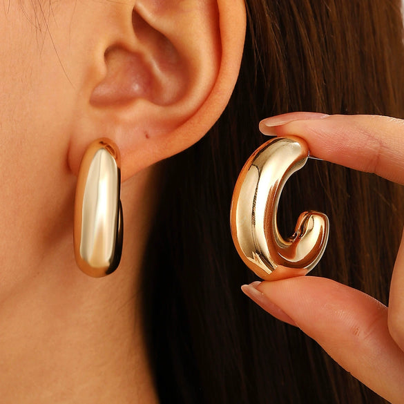 Alloy Drop Shape Electroplated Punk Style Women's Earrings