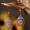 Alloy Drop Shape Electroplated Women's Bohemian Style Hollow Long Earrings