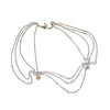 Alloy Drop Shape Geometric Multilayer Shoulder Chain Necklace Set With Diamonds For Women