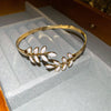 Alloy Dropping Leaves Open Bracelet Minimalist Style With Dripping Oil Treatment For Women