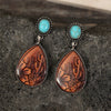 Alloy Dropshaped Electroplated Women's Ethnic Style Brown Turquoise Earrings