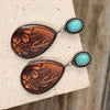 Alloy Dropshaped Electroplated Women's Ethnic Style Brown Turquoise Earrings