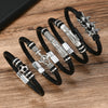 Alloy Dumbbell Geometric Leather Woven Polishing Unisex Men's Bracelet Jewelry Fashion