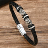 Alloy Dumbbell Geometric Leather Woven Polishing Unisex Men's Bracelet Jewelry Fashion