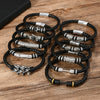 Alloy Dumbbell Geometric Leather Woven Polishing Unisex Men's Bracelet Jewelry Fashion