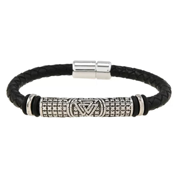 Alloy Dumbbell Geometric Leather Woven Polishing Unisex Men's Bracelet Jewelry Fashion