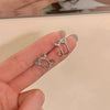 Alloy Electroplated Animal Zodiac Design Women's Cat Eye Double Fishtail Ear Clip Earrings