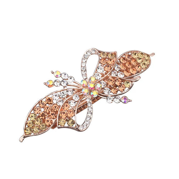 Alloy Electroplated Bow Rhinestone Ponytail Clip Hair Accessories For Ladies