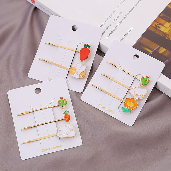 Alloy Electroplated Cartoon Animals Women's Word Clip Hairpin Hair Accessories
