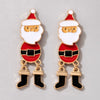 Alloy Electroplated Christmas Tree And Elk Geometric Earrings Cute Retro Holiday Design In Red And Green