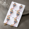 Alloy Electroplated Colorful Zircon Inlaid Hot Air Balloon Family Necklace Pendant
