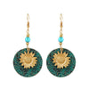 Alloy Electroplated Double Sunflower Pattern Women's Bohemian Earrings