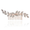 Alloy Electroplated Flower Leaf Bridal Comb