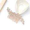 Alloy Electroplated Flower Leaf Bridal Comb