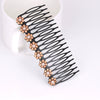 Alloy Electroplated Flower Rhinestone Pearl Inlay Ladies Hair Comb Jewelry