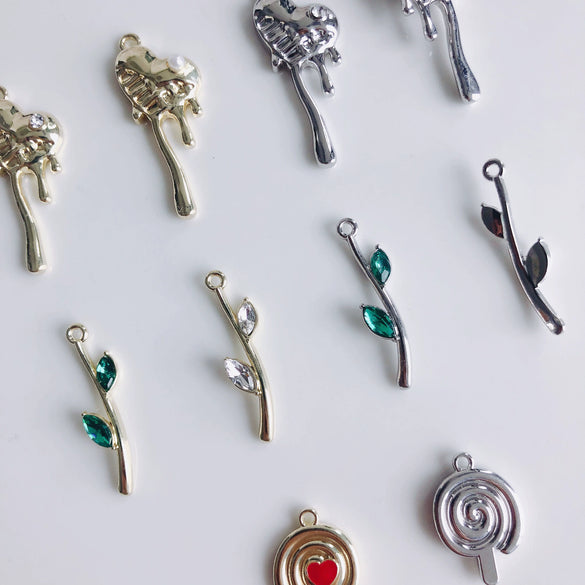 Alloy Electroplated Fresh Asymmetric Onepiece Lollipop Branch Earrings Jewelry Accessories
