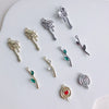 Alloy Electroplated Fresh Asymmetric Onepiece Lollipop Branch Earrings Jewelry Accessories