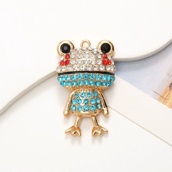 Alloy Electroplated Frog Shaped Diamond Jewelry Accessories For Female