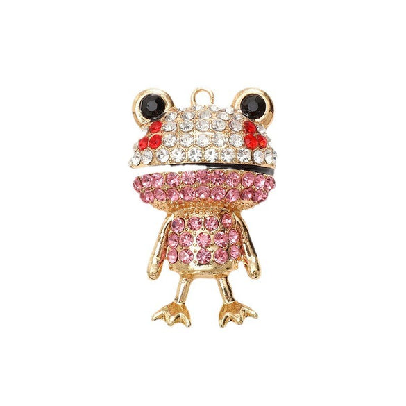 Alloy Electroplated Frog Shaped Diamond Jewelry Accessories For Female