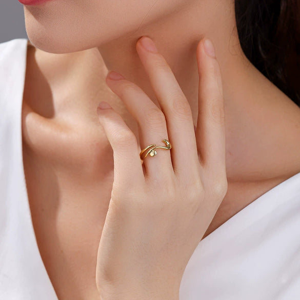 Alloy Electroplated Geometric Cat Open Adjustable Women's Niche Style Ring