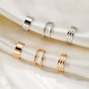 Alloy Electroplated Geometric Fashion Ol Three Layer Wide U Shaped Ear Clip 3 Piece Set For Unisex