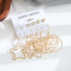 Alloy Electroplated Geometric Fivepointed Star And Circle Women's Earrings
