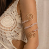 Alloy Electroplated Geometric Gravel Beaded Spiral Line Arm Chain Bracelet Jewelry
