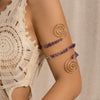 Alloy Electroplated Geometric Gravel Beaded Spiral Line Arm Chain Bracelet Jewelry