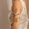 Alloy Electroplated Geometric Gravel Beaded Spiral Line Arm Chain Bracelet Jewelry