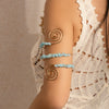 Alloy Electroplated Geometric Gravel Beaded Spiral Line Arm Chain Bracelet Jewelry