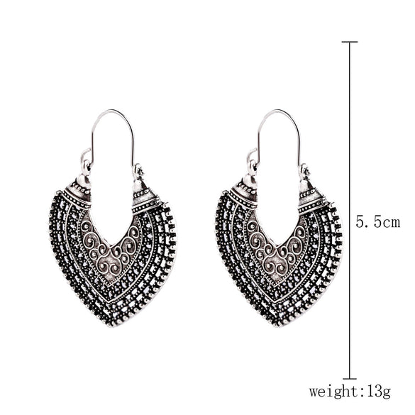 Alloy Electroplated Geometric Heart Earrings