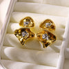 Alloy Electroplated Geometric Irregular Wave Color Matching Twocolor Gold And Silver Women's Earrings