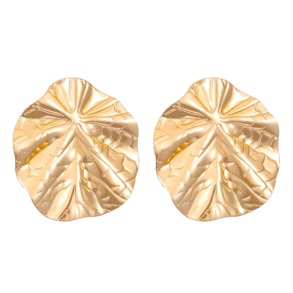 Alloy Electroplated Geometric Leaf Punk Style Women's Earrings