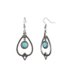Alloy Electroplated Geometric Peach Heart Hollow Round Turquoise Women's Earrings Retro Bohemian Style
