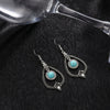 Alloy Electroplated Geometric Peach Heart Hollow Round Turquoise Women's Earrings Retro Bohemian Style